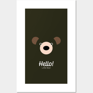 Hello! Little Bear - Cute Minimalist Bear Design Posters and Art